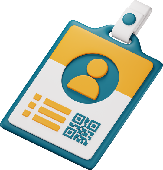 id card 3d icon illustration